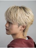 韓国ヘアニュアンスコンマバングセンターパートフェザーパーマ