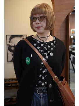 チャプター 問屋町(chapter) パツっとボブケアブリーチダブルカラーブロンドベージュ韓国ヘア