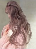 イメチェン/ピンクベージュ/アンブレラカラー/前髪/梅田