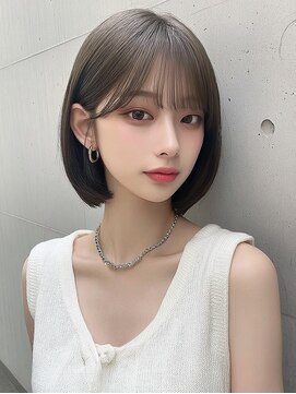 レア 渋谷(Le'a) ボブレイヤーカット髪質改善ショートボブグレージュミニボブ韓国