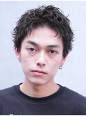 原宿メンズパーマルーズショートアクティブショートツイスパ緩め