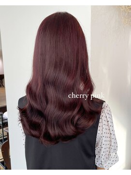 ヘアーアイストゥーレ(HAIR ICI TRE) チェリーピンク ピンクカラー 暖色カラー 担当渡辺聖