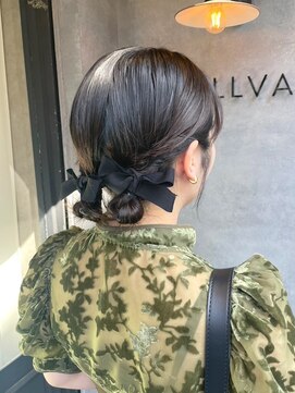 ナンバー ジルバ 立川(N° jillva) ヘアアレンジ編み込みお団子まとめ髪結婚式ヘアパーティヘア立川