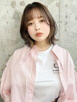 ハローバイシー 仙台(Hello by Sea)&nbsp;切りっぱなしボブ×ブリーチなしピンクブラウン[仙台]