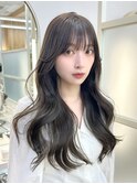 2wayバング 韓国前髪 シースルー ミディアム レイヤー　顔周り