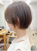 【Say.福岡】丸みショート×ベージュブラウン×サイドバング