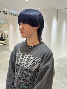 ビーハイブアヴェダ PARCO2店(BEHIVE AVEDA) 【yuuna】blue×マッシュウルフ