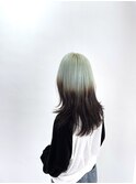 ミントグリーン　ブラック　ルーツカラー