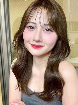 ブリーチなし/髪質改善/大人ガーリー/グレーブラウン/前髪/仙台