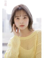 アルマヘア(Alma hair)&nbsp;透け感グレージュの大人くびれボブ