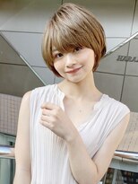 大人可愛い小顔ひし形クビレ丸みボブ20代30代40代大人ショート