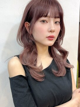 リコバイアフロート(riko by afloat) レイヤーロング/韓国/レイヤーカット/ミルクティーピンク