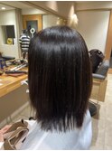 ミディアムヘア滑らか縮毛矯正