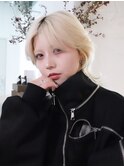 ホワイトブロンドクラゲヘアーマロンベージュ_F0522