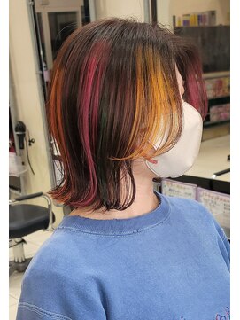 バイエイト(X８) ハイライト×イエロー×ピンク×オレンジ×グリーン　『小川』