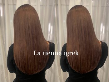 ラティアンヌイグレック(La tienne igrek)の写真/【梅田・大阪駅徒歩3分】髪質改善で艶感×手触り×柔らかさを実現◎毛先までナチュラルな仕上がりに♪