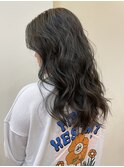 ロングレイヤー/オリーブグレージュ/くすみカラー