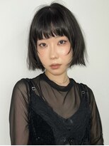 ヴェイン 渋谷(vain)&nbsp;ミルクティーベージュダブルカラーインナーカラー韓国20代前髪