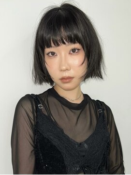 ヴェイン 渋谷(vain) ミルクティーベージュダブルカラーインナーカラー韓国20代前髪