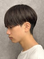 エルマーク 梅田(L-MARK) 黒髪マッシュナチュラルマッシュメンズヘア韓国ツーブロック