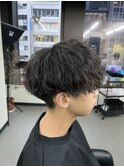 ゆるふわ無造作ツイストスパイラルメンズマッシュ