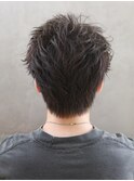 メンズシースルーマッシュフェザーパーマ
