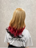 エニル 春日部店(enil)&nbsp;◎【個性派×裾カラー】ハイトーンベージュ×レッド×ブラック◎