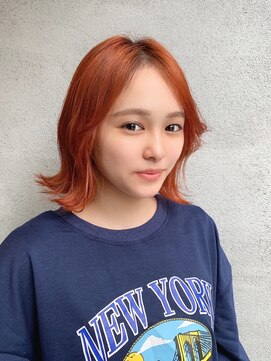 スイート ヘアデザイン(Suite HAIR DESIGN) 【ブリーチ１回】アプリコットオレンジ×くびれボブ