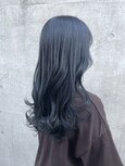＊ブリーチなし透明感カラーブルーグレーアッシュブルーブラック