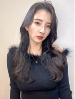 大人可愛い韓国ダークグレージュカラー韓国くびれレイヤー