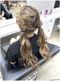 編み込みツインテール♪