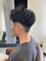 メンズダークアッシュ韓国ニュアンスパーマ