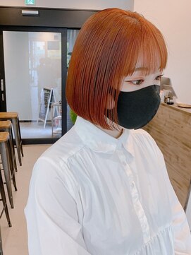 イル(ill) guestsnap オレンジ 切りっぱなし ボブ 大須