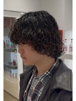 オーシャントーキョー 仙台(OCEAN TOKYO)&nbsp;ミディアム前上がりボブメンズ波巻きパーマスパイラルプードル
