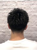 ツーブロック束感ショートアップバング