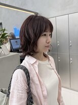 ザザ ZA/ZA 茗荷谷&nbsp;ミディアムパーマ×ピンクカラー