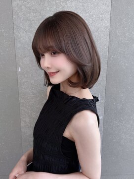 ロンドリゼル 札幌(Lond RiseL) オリーブグレー/前髪/ボブ/マロンベージュ/レイヤーカット/小顔