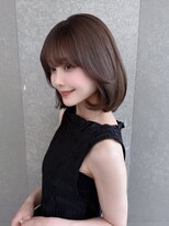 ロンドリゼル 札幌(Lond RiseL) オリーブグレー/前髪/ボブ/マロンベージュ/レイヤーカット/小顔