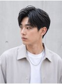 韓国風マッシュ黒髪ショートビジネスショートモテ髪メンズ
