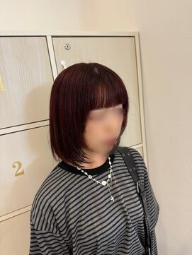 ジュエ ヘアー デザイン(Jue hair design) 秋ボルドーブラウン/フェイスレイヤー/ワンカラー/知立/20代