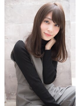 ソワリー 栄(THOiRY) THOiRY大人かわいい小顔バング艶髪ワンカールセミロングby前田