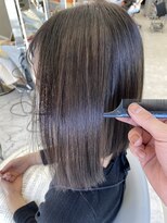 ロンドルーチェ 心斎橋(Lond luce)&nbsp;ダークアッシュ/ミディアムレイヤーカット［髪質改善/縮毛矯正］