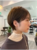 大人ラフウェーブ20代30代40代ボブブラウンスウィングショート