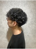 MEN’S HAIR/ブルーブラック/フェザーパーマ/本八幡