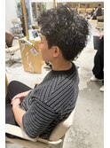 【LOVEST服部】スパイキーショートパーマダークアッシュ