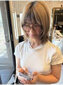 顔周りレイヤーボブ