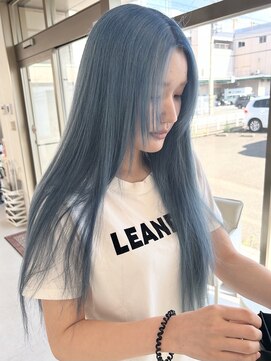 コト 福井大和田店(coto) 福井　大和田　ハイトーンロング　ペールブルー　ダブルカラー