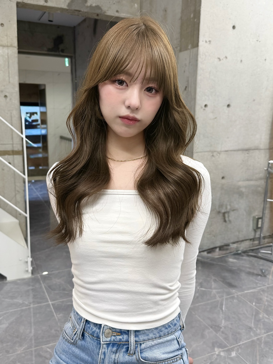 艶髪/オリーブブラウン/ダブルケアカラー/ブリーチなし