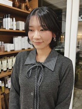 ハク メゾン(HaKU maison) 地毛風カラー/韓国風ボブ/切りっぱなしボブ