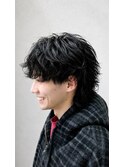 シャドウパーマ メンズシースルーマッシュニュアンスパーマ韓国